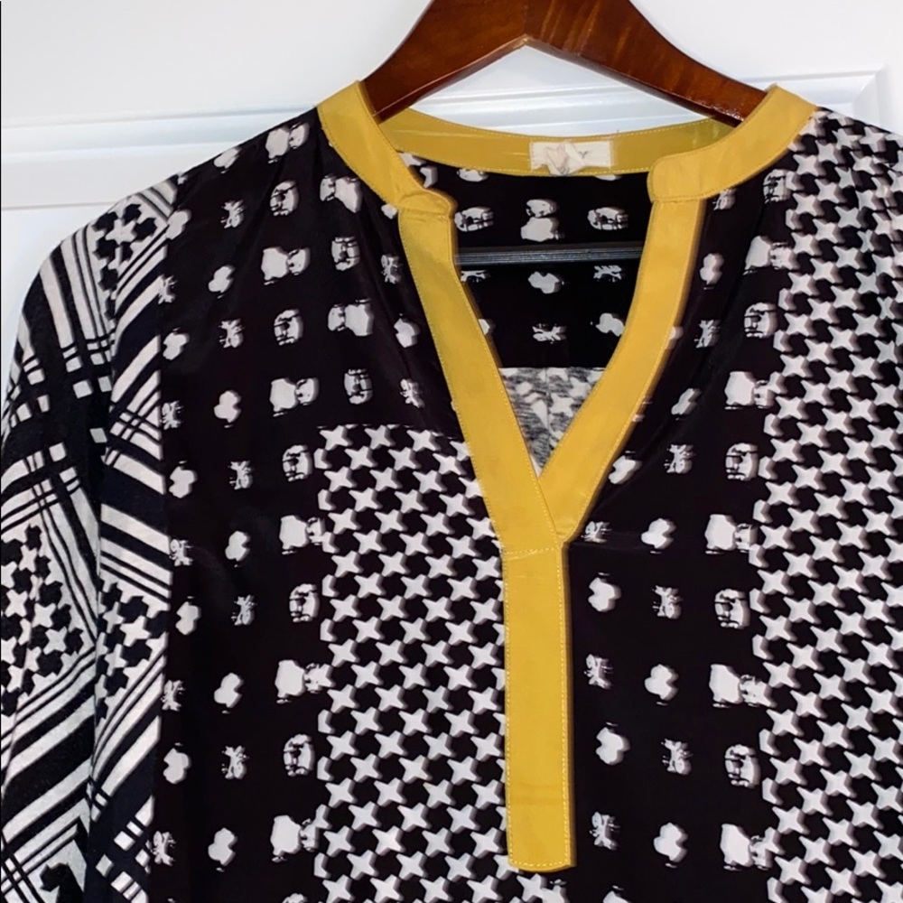 Black And White Patterned Blouse - image 2